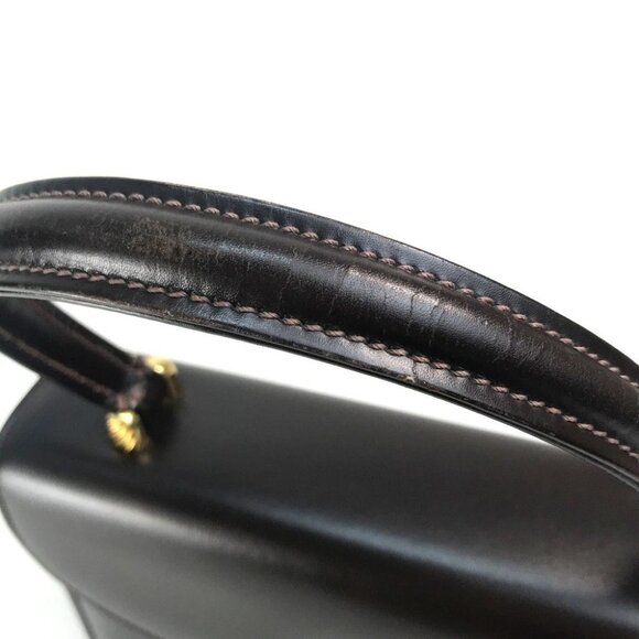 GUCCI Old Gucci accordion One handle Hand Bag Leather Brown x GoldHardware - Picture 7 of 13